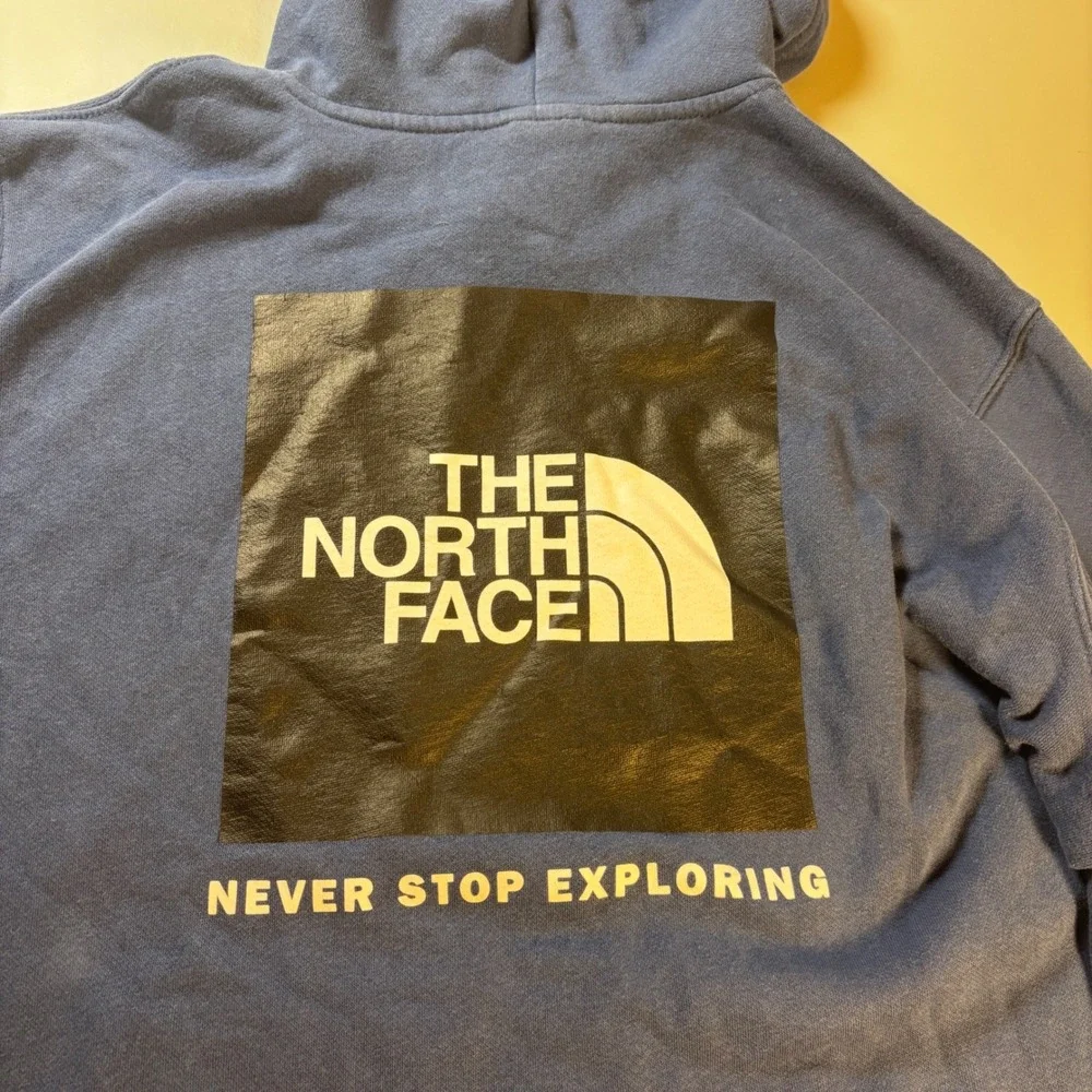 The North Face Hoodie Mens XL Blue‎ Sweatshirt Pullover Never Stop Exploring